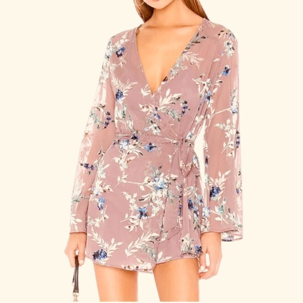 Lush Mauve Bishop Sleeve Wrap Sundress